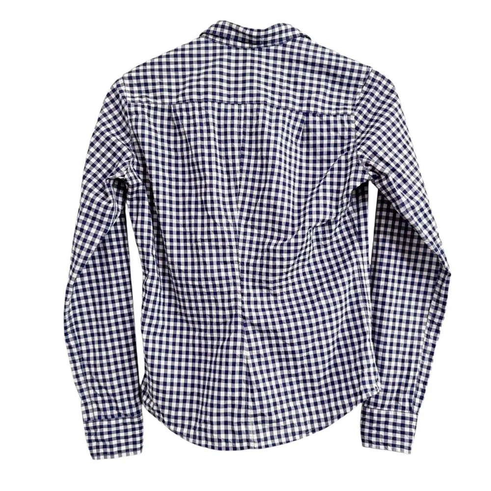 Frank & Eileen Barry Blue Gingham Button Front Top XS - Picture 5 of 13